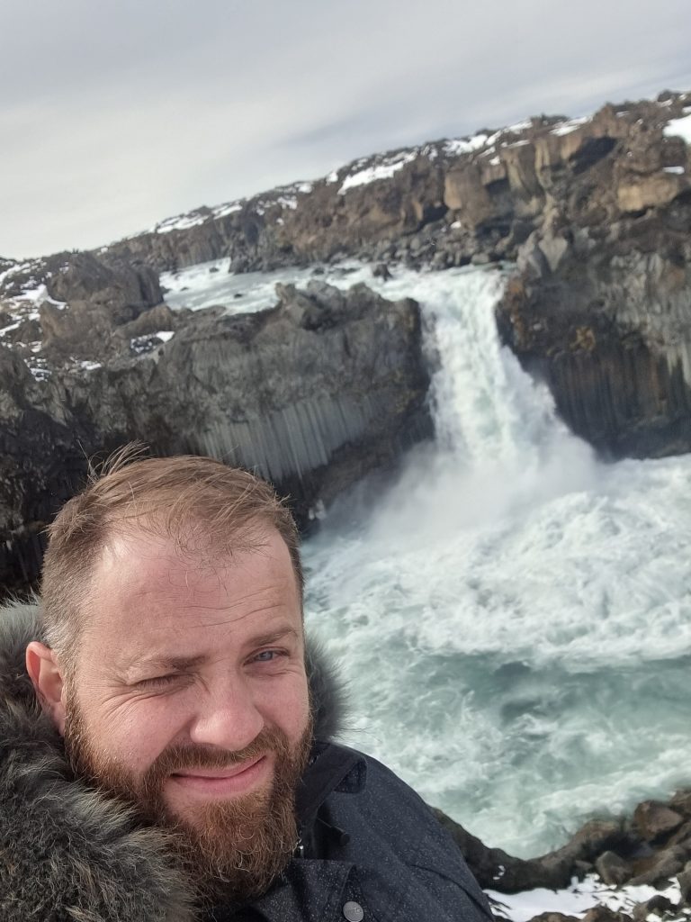 At Aldeyjarfoss waterfall